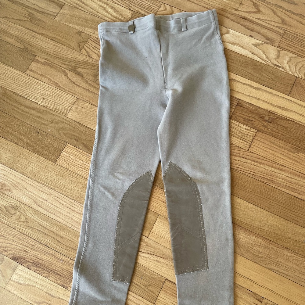 Tan suede knee patch riding tights.  Very good condition.